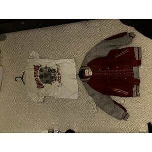 Vintage Ohio State Bundle – Varsity Leather Jacket + Graphic Tee
